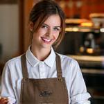 Sarah, Head Barista, expertly pouring latte art