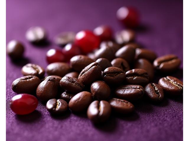 Kenyan AA coffee beans, with a bright sheen.